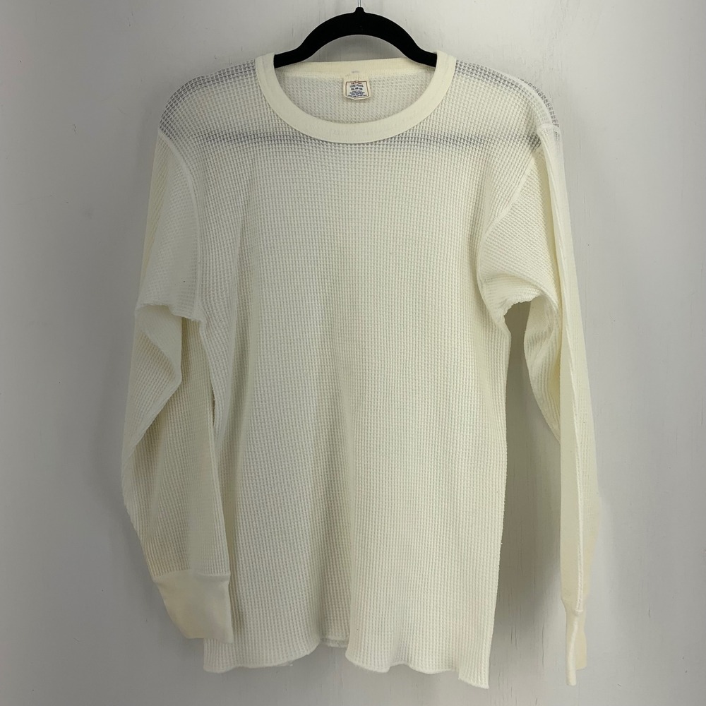 Vintage JE Morgan Long Johns Thermal Waffle Knit Shirt XL Grunge Distressed USA